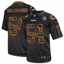 Nike Bears -54 Brian Urlacher Black With Hall of Fame 50th Patch Stitched NFL Elite Camo Fashion Jer