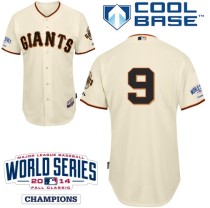 San Francisco Giants #9 Brandon Belt Cream Cool Base W 2014 World Series Patch Stitched MLB Jersey