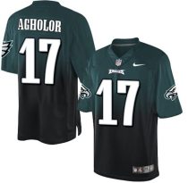 Nike Eagles -17 Nelson Agholor Midnight Green Black Stitched NFL Elite Fadeaway Fashion Jersey