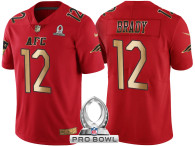 NEW ENGLAND PATRIOTS -12 TOM BRADY AFC 2017 PRO BOWL RED GOLD LIMITED JERSEY