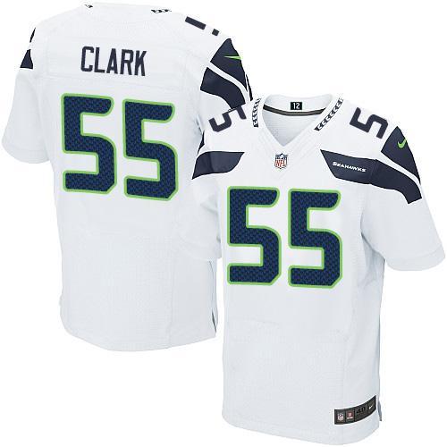 Nike Seattle Seahawks #55 Frank Clark White Men's Stitched NFL Elite Jersey