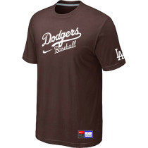 Los Angeles Dodgers Nike Short Sleeve Practice T-Shirt Brown