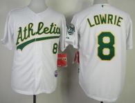 Oakland Athletics #8 Jed Lowrie White Cool Base Stitched MLB Jersey