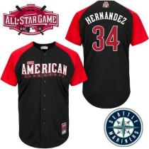 Seattle Mariners #34 Felix Hernandez Black 2015 All-Star American League Stitched MLB Jersey