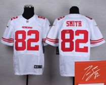 Nike San Francisco 49ers #82 Torrey Smith White Men‘s Stitched NFL Elite Autographed Jersey