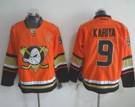 Anaheim Ducks -9 Paul Kariya Orange Alternate Stitched NHL Jersey