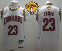 Revolution 30 Cleveland Cavaliers -23 LeBron James White Home The Finals Patch Stitched NBA Jersey