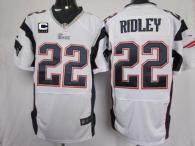 Nike New England Patriots -22 Stevan Ridley White With C Patch Mens Stitched NFL Elite Jersey