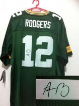 Nike Green Bay Packers #12 Aaron Rodgers Green Team Color Men's Stitched NFL Elite Autographed Jerse