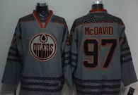 Edmonton Oilers -97 Connor McDavid Charcoal Cross Check Fashion Stitched NHL Jersey