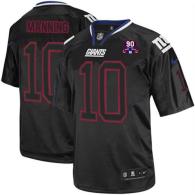 Nike New York Giants #10 Eli Manning Lights Out Black With 1925-2014 Season Patch Men's Stitched NFL