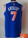 Revolution 30 Autographed New York Knicks -7 Carmelo Anthony Blue Stitched NBA Jersey