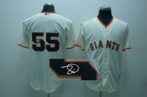 MLB San Francisco Giants #55 Tim lincecum Stitched Cream Autographed Jersey