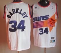 Mitchell & Ness Phoenix Suns -34 Charles Barkley Stitched White Throwback NBA Jersey