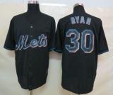 New York Mets -30 Nolan Ryan Black Fashion Stitched MLB Jersey