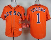 Houston Astros #1 Carlos Correa Orange Cool Base Stitched MLB Jersey