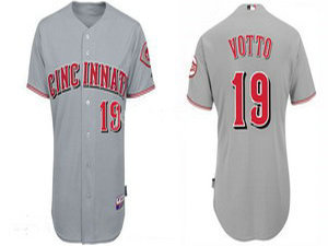 Cincinnati Reds -19 Joey Votto Grey Cool Base Stitched MLB Jersey