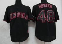 Los Angeles Angels of Anaheim -48 Torii Hunter Black Fashion Stitched MLB Jersey