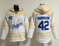 Los Angeles Dodgers -42 Jackie Robinson White Sawyer Hooded Sweatshirt MLB Hoodie
