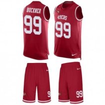 49ers #99 DeForest Buckner Red Team Color Stitched NFL Limited Tank Top Suit Jersey