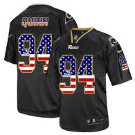 Nike St Louis Rams -94 Robert Quinn Black Men's Stitched NFL Elite USA Flag Fashion Jersey