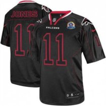 Nike Falcons 11 Julio Jones Lights Out Black With Hall of Fame 50th Patch Stitched NFL Elite Jersey