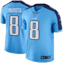 Nike Titans -8 Marcus Mariota Light Blue Stitched NFL Limited Rush Jersey
