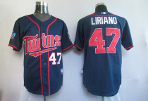 Minnesota Twins -47 Francisco Liriano Navy Blue Cool Base Stitched MLB Jersey