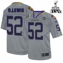 Nike Ravens -52 Ray Lewis Lights Out Grey Super Bowl XLVII Stitched NFL Elite Jersey