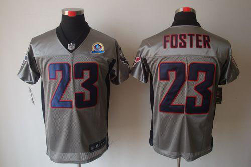 Nike Houston Texans -23 Arian Foster Grey Shadow With Hall of Fame 50th Patch Men's Stitched NFL Eli