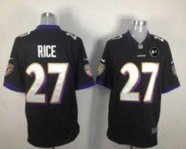 Nike Ravens -27 Ray Rice Black Alternate With Art Patch Stitched NFL Game Jersey