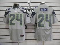 Nike Seattle Seahawks #24 Marshawn Lynch Grey Alternate Super Bowl XLIX Men‘s Stitched NFL Elite Jer