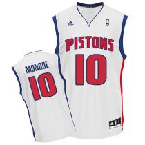 Revolution 30 Detroit Pistons -10 Greg Monroe White Stitched NBA Jersey