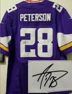 Nike Minnesota Vikings #28 Adrian Peterson Purple Team Color Men's Stitched NFL Elite Autographed Je