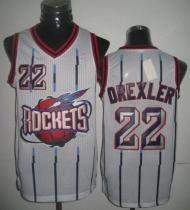 Houston Rockets -22 Clyde Drexler White Throwback Stitched NBA Jersey