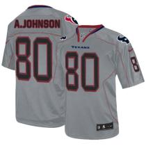 Nike Houston Texans #80 Andre Johnson Lights Out Grey Men's Stitched NFL Elite Jersey