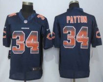 2015 New Nike Chicago Bears -34 Walter Payton Pro Line Navy Blue Fashion Strobe Jersey