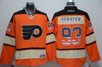 Philadelphia Flyers -93 Jakub Voracek Orange Alternate USA Flag Fashion Stitched NHL Jersey