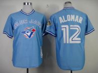 Mitchell And Ness 1993 Toronto Blue Jays #12 Roberto Alomar Blue Stitched MLB Throwback Jersey