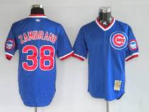 Mitchell and Ness Chicago Cubs -38 Carlos Zambrano Stitched Blue Throwback MLB Jersey