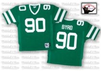 Mitchell and Ness Jets Dennis Byrd -90 Stitched Green NFL Jersey