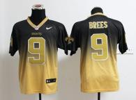 Nike New Orleans Saints #9 Drew Brees Black Gold Men's Stitched NFL Elite Fadeaway Fashion Jersey