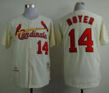 Mitchell And Ness 1964 St Louis Cardinals #14 Ken Boyer Cream Stitched MLB Jersey
