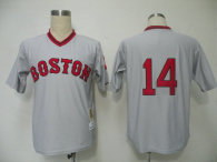 Mitchell and Ness Boston Red Sox #14 Jim Rice Grey Stitched Throwback MLB Jersey
