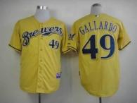 Milwaukee Brewers -49 Yovani Gallardo Yellow Alternate Cool Base Stitched MLB Jersey
