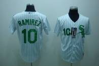 Chicago White Sox -10 Alexei Ramirez Stitched White Green Strip MLB Jersey