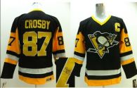 Pittsburgh Penguins -87 Sidney Crosby Black CCM Throwback Autographed Stitched NHL Jersey