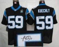 Nike Panthers -59 Luke Kuechly Black Team Color With 20TH Season Patch Stitched Autographed Jersey