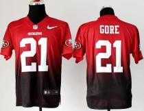 Nike San Francisco 49ers #21 Frank Gore Red Black Men‘s Stitched NFL Elite Fadeaway Fashion Jersey