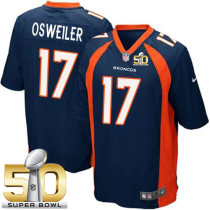 Nike Denver Broncos #17 Brock Osweiler Blue Alternate Super Bowl 50 Youth Stitched NFL New Elite Jer